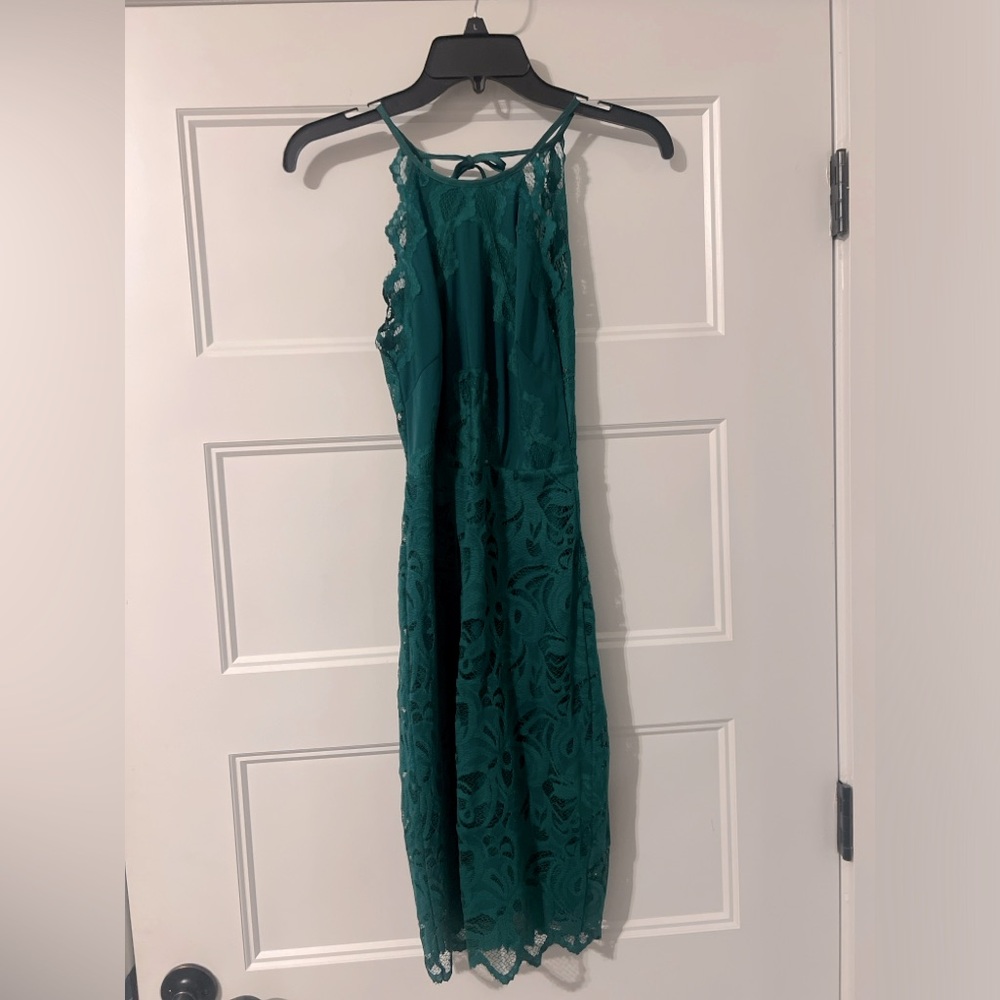 Brand new lace halter backless dress - fits like a 2!